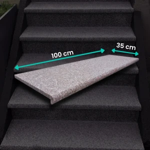 Granittrappsteg Bullnose G664 100x35x2 cm – poolkant