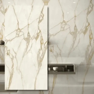 Calacatta Gold sintrad kvartsplatta, polerad 320x160x0,6 cm