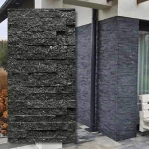 Stackstone Black kvartsit dekorsten 10x36x0,8–1,3 cm