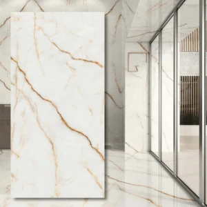 Ice Crystal Silk – sinterad kvartsplatta 324x162x1,2 cm, satinyta