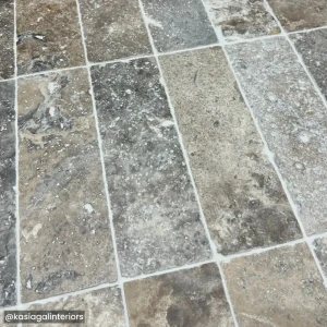 Kamień dekoracyjny 10mm Trawertyn Ash Bębnowany 7,5x15 cm