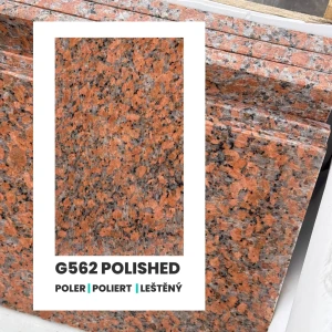 Provbit: Polerad granit Maple Red G562