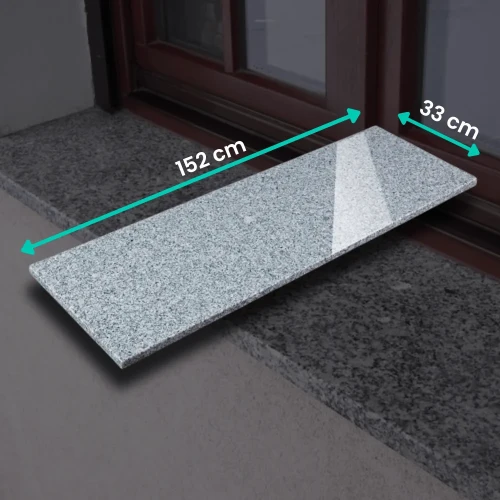 Parapet granitowy szary polerowany G603 152x33x2 cm
