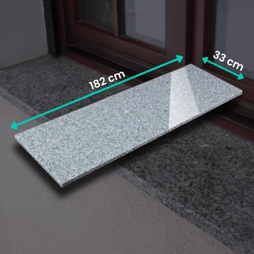 Parapet granitowy szary polerowany G603 New 182x33x2 cm