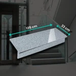 Polerat granitset G602 135x33x2 / 135x15x2 — ljusgrå