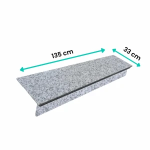 Zestaw Stopnica - Stopień + Podstopień Granitowy G602 135x33x2 / 135x15x2