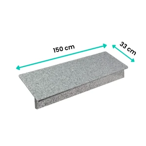 Zestaw Stopnica - Stopień + Podstopień Granitowy G603 150x33x3 / 150x15x2 Płomieniowany