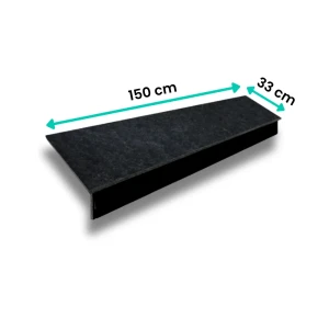 Zestaw Stopnica - Stopień + Podstopień Bazaltowy G690 Bazalt Black 150x33x3 / 150x15x2