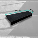 Trappsteg- och sättstegset Basalt G690 Bazalt Black 150x33x3 / 150x15x2