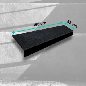 Trappsteg- och sättstegset Basalt G690 Bazalt Black 150x33x3 / 150x15x2