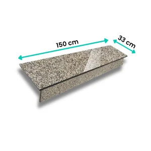 Zestaw Stopnica - Stopień + Podstopień Granitowy G682 150x33x2 / 150x15x2 Polerowany