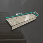 Granittrappsteg G682 – Trappsteg + Sättsteg 150x33x2 / 150x15x2 Polerad