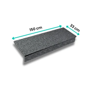 Zestaw Stopnica - Stopień + Podstopień Granitowy Dark Grey New G654 150x33x3 / 150x15x2 Płomieniowany