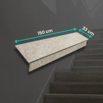 Granitset G682 – trappsteg 150x33x2 + sättsteg 150x15x2, varm gulbeige