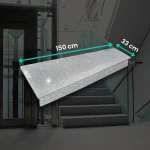 Granitsats för trappa G603 – Trappsteg 150×33×2 + Sättsteg 150×15×2, polerad & räfflad