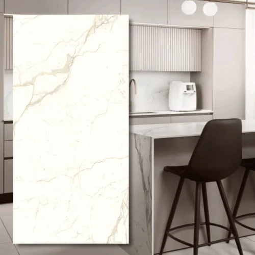 Spiek Kwarcowy Calacatta Prestigio Poler 320x160x0,6 cm