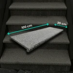 Trappnos i granit G654 New Dark Grey 100x35x2 Bullnose – poolkant