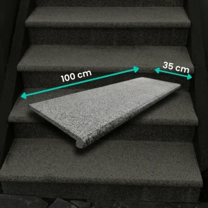 Trappnos i granit G654 New Dark Grey 100x35x2 Bullnose – poolkant