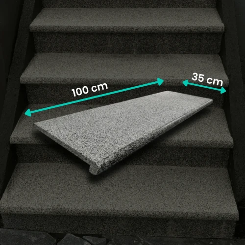Schodek Granitowy G654 New Dark grey 100x35x2 stopnica Bullnose | Obrzeże basenowe