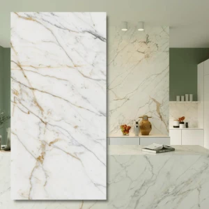 Grande Marazzi Golden White Lux — sintrad kvartsplatta 320x160, 6 mm