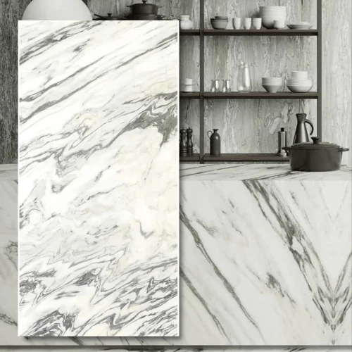 Spiek kwarcowy Grande Marazzi Bianco Arni Lux 320x160x0,6 cm