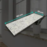 Polerad granitfönsterbänk Icarai 182x30x2 cm - varm grå-beige