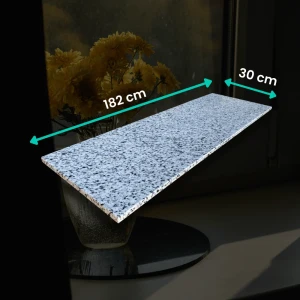 Parapet granitowy polerowany New Bianco 182x30x2 cm