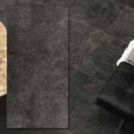 Silk Stone Black Chiffon 120×60 cm, 6 mm – matt svart porslinsklinker