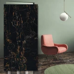 Marble Lab Nero Portoro Matt klinker 60x30x0,8 cm, svart