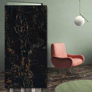 Marble Lab Nero Portoro Matt klinker 60x30x0,8 cm, svart