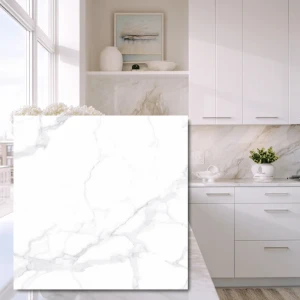 Polerad glaserad porslinsklinker 044 80x80 – marmorsimitation