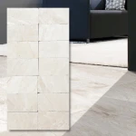 Queen Beige Coffee White – marmor i tegelformat 7,5x15x1 cm, tumlad