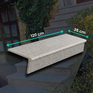 Zestaw Stopnica - Stopień + Podstopień Granitowy Bullnose G682 120x35x2 / 120x15x2