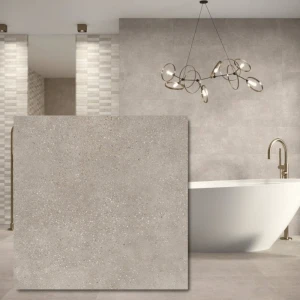 Asphalt Mud 80x80 cm — 6 mm keramisk platta, varm beige