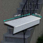 Granitset G603 – trappsteg (bullnose) 135x35x2 + sättsteg 135x15x2