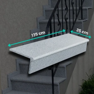 Granitset G603 – trappsteg (bullnose) 135x35x2 + sättsteg 135x15x2