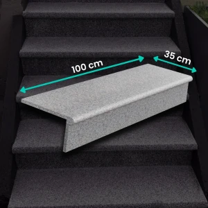 Granittrappset G664 Bullnose 100x35x2 + 100x15x2 cm
