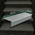 Trappset i granit G654 New Dark Grey Bullnose 100x35x2 / 100x15x2