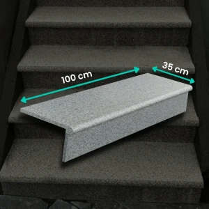 Trappset i granit G654 New Dark Grey Bullnose 100x35x2 / 100x15x2