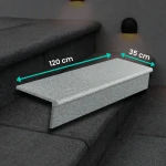 Granittrappset G654 NEW Dark Grey – Trappsteg Bullnose 120x35x2 + Sättsteg Polerat 120x15x2