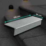 Trappset i granit G654 Dark Grey – Bullnose 135x35x2 / 135x15x2