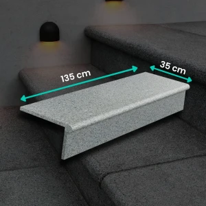 Trappset i granit G654 Dark Grey – Bullnose 135x35x2 / 135x15x2