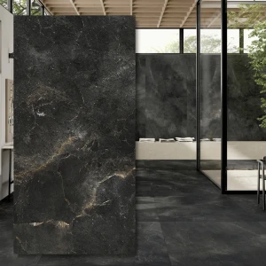Granitifiandre Black Aion – sintrad kvarts XXL 300×150 cm, 6 mm