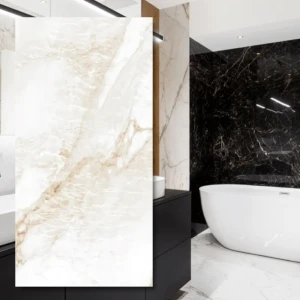 Marble Ice Gold Polerad Porslinsklinker 120x60x0,9 cm