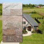 Copper Brick Kvartsit 10x30 — kopparfärgad fasad- och dekorsten
