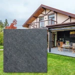 G690 Basalt Black, flammad basaltplatta 60x60x3 cm