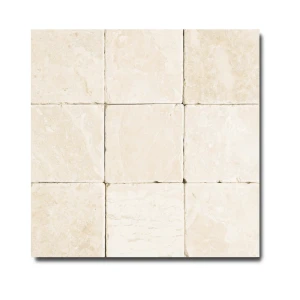Płytka marmurowa Queen Beige | Coffee White Brick bębnowana 10x10x1 cm