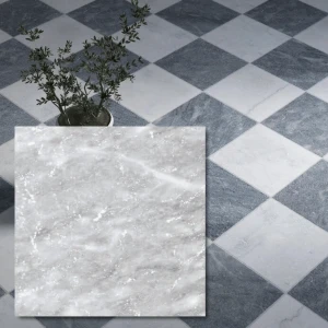 Marmorplatta Light Bluestone, tumlad 20,3x20,3x1,2 cm