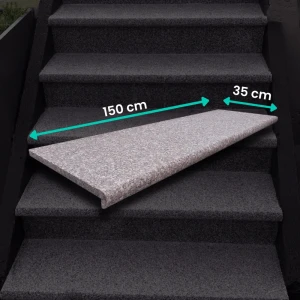 Granittrappsteg G664 150x35x2 – flammad yta, Bullnose (förbokning)