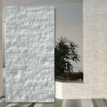 Pure White Stackstone Marmor – dekor- och fasadsten 10x36 cm